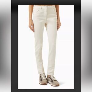 Brunello Cucinelli Cream Straight Leg Jeans